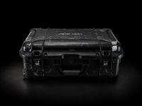 A rugged black hard case with a textured honeycomb pattern, featuring the brand name 'VOX BOY' on the top, set against a solid black background.